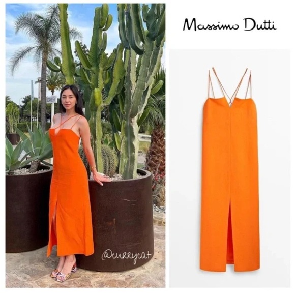 Massimo Dutti Dresses & Skirts - MASSIMO DUTTI linen dress. Strappy Linen Blend Dress With Slit